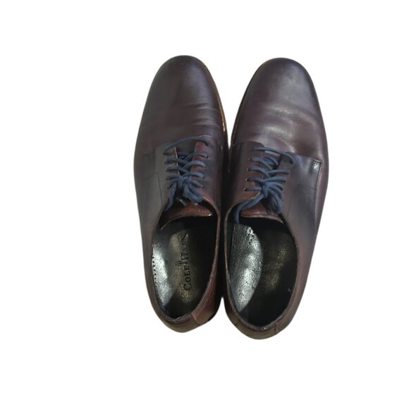 Cole Haan Brown Leather Lace Up Loafers Men’s 11M Blue Laces Vintage Classic - Picture 3 of 9